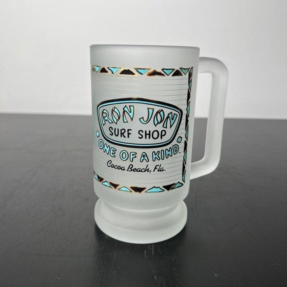 Ron Jon Surf Shop Beer Mug Frosted Glass Cocoa‎ Beach One of a Kind OS